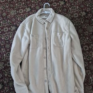 Cream Button-Up Fleece Jacket